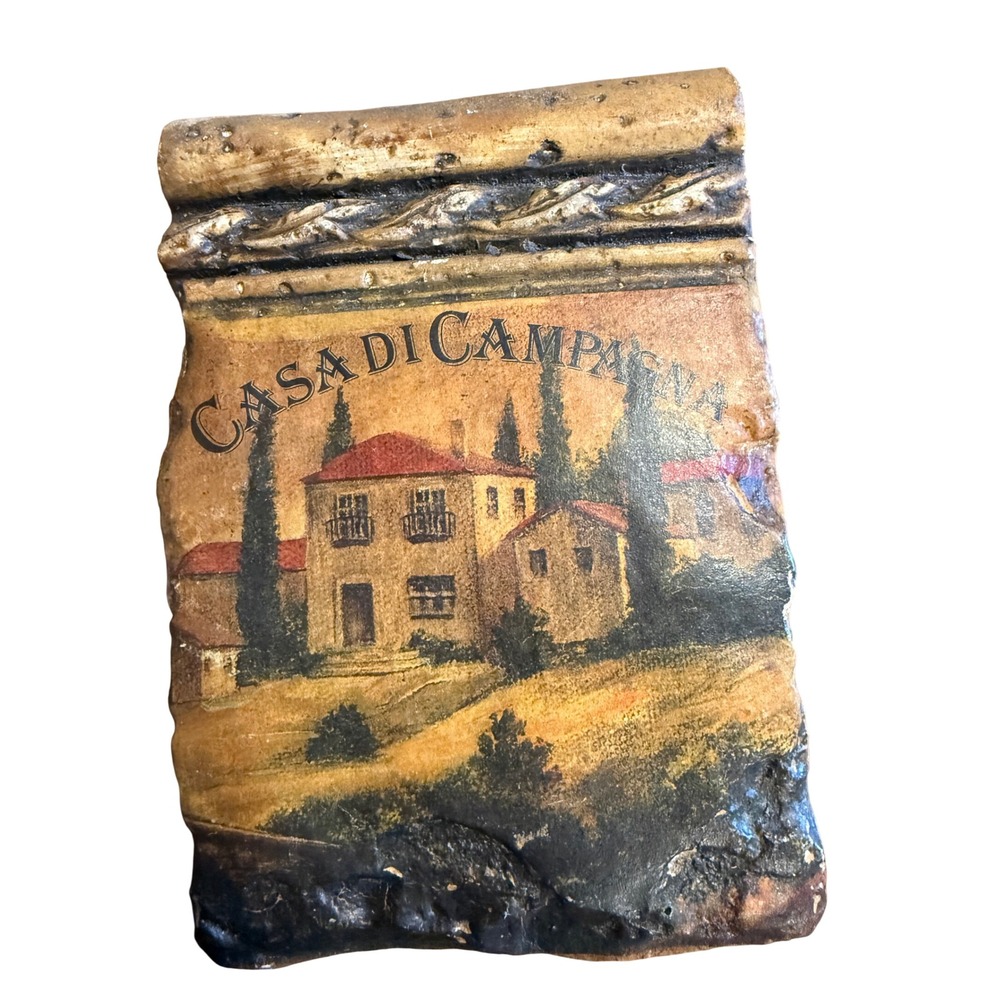 Vintage Casa Di Campagna Italian Villa Plaster Wall Plaque Rustic Tuscan Decor